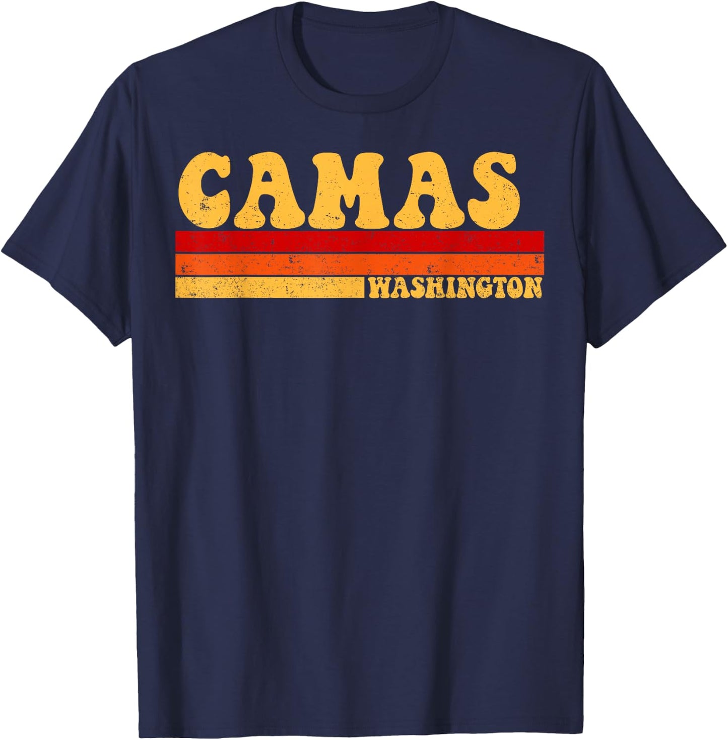 CAMAS Washington City Vintage Roots Retro Design 70s 80s T-Shirt - T-Shirt | Navy