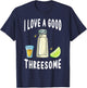 Salt Lime Tequila Threesome Bartender Bar Drink Taco Humor T-Shirt - T-Shirt | Navy
