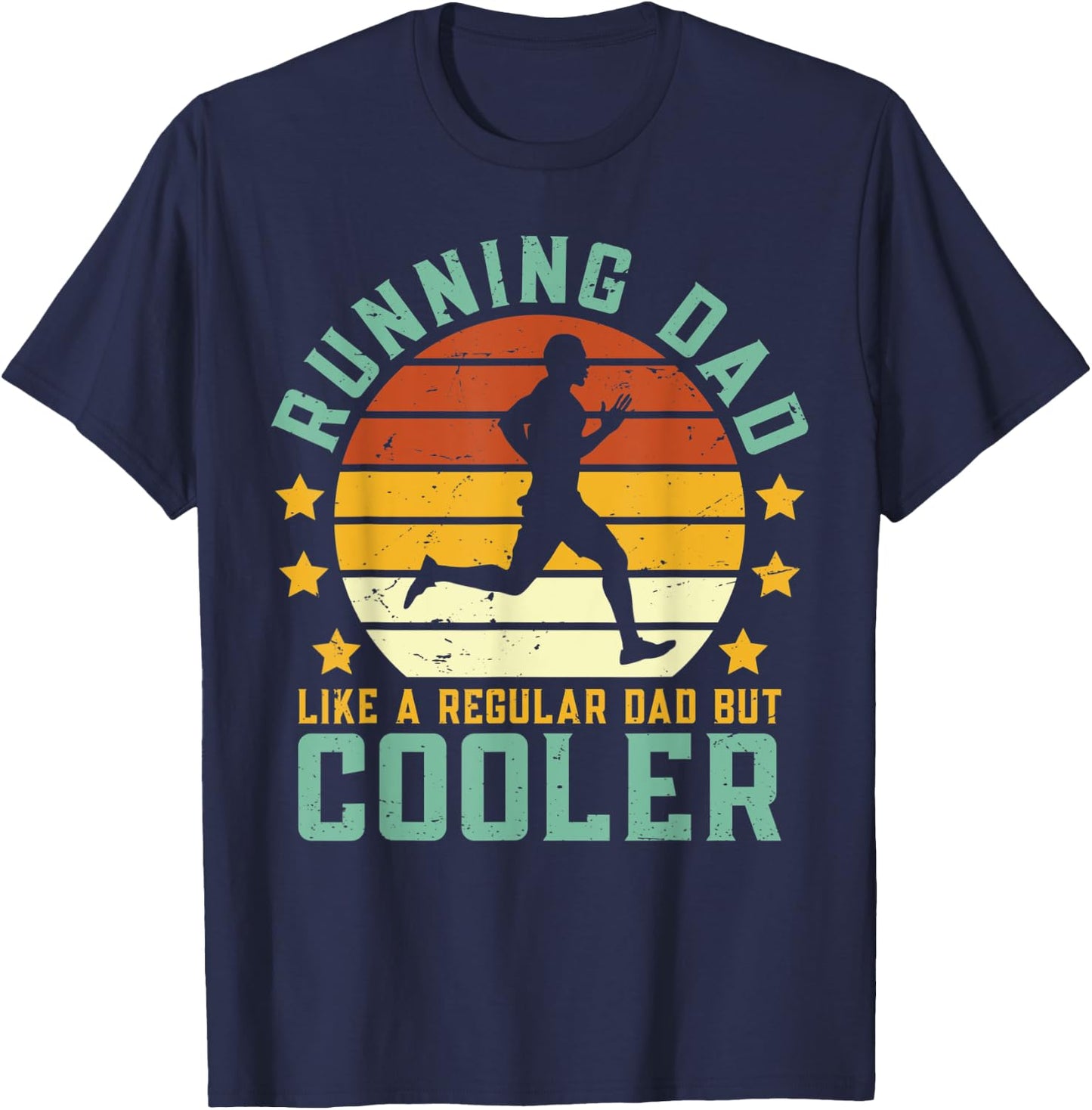 Running Dad | Funny Marathon Runner Father's Day Coach T-Shirt - T-Shirt | Navy
