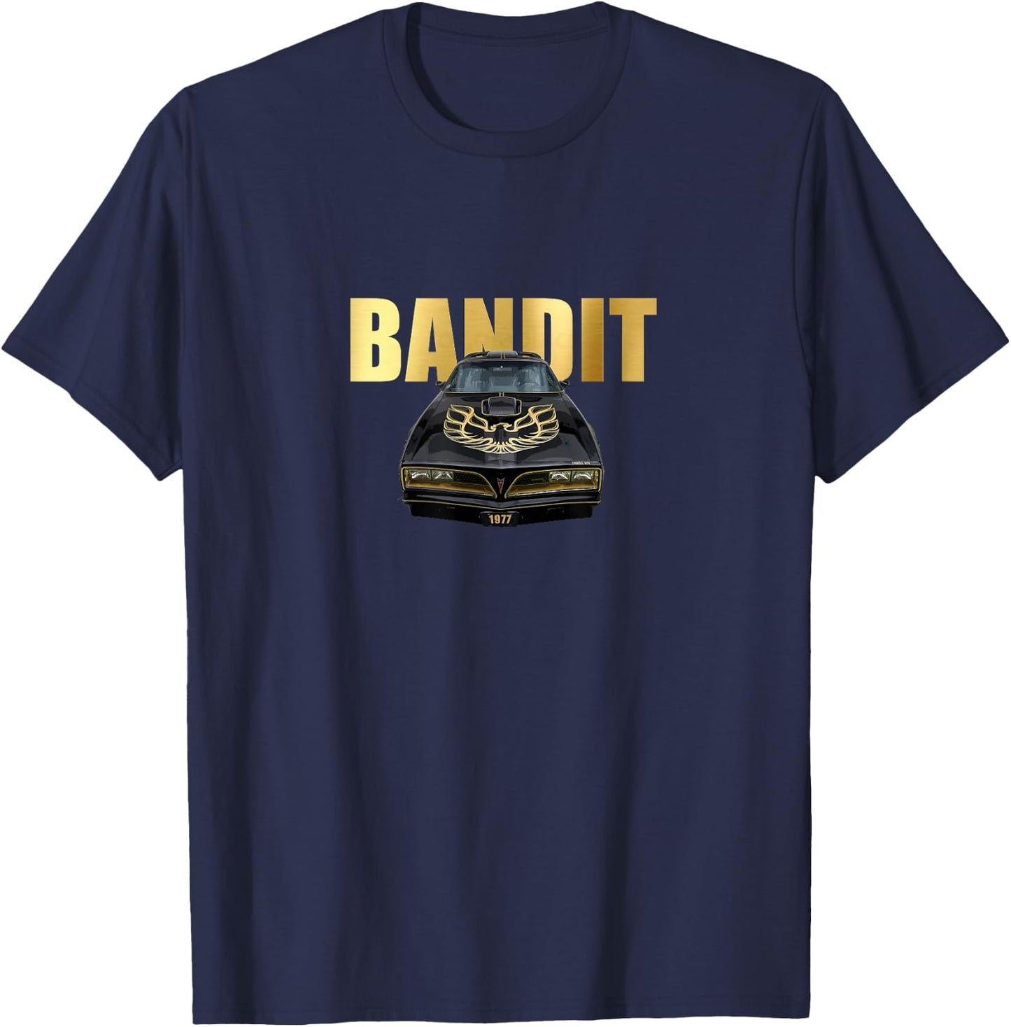 VINTAGE 1977 BANDIT TRANS AM, AMERICAN MUSCLE CARS, 1970s T-Shirt - T-Shirt | Navy