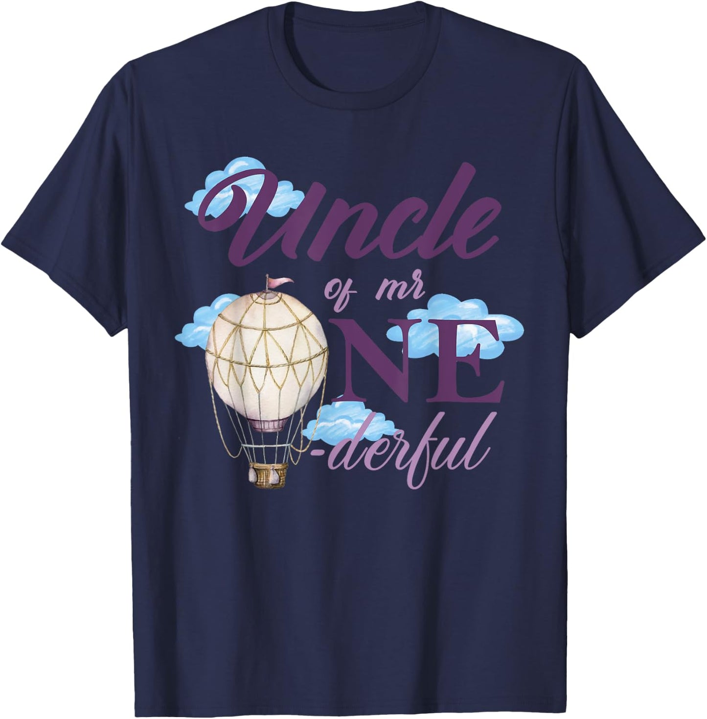 Uncle of Mr Onederful 1st Birthday First One-Derful Matching T-Shirt - T-Shirt | Navy