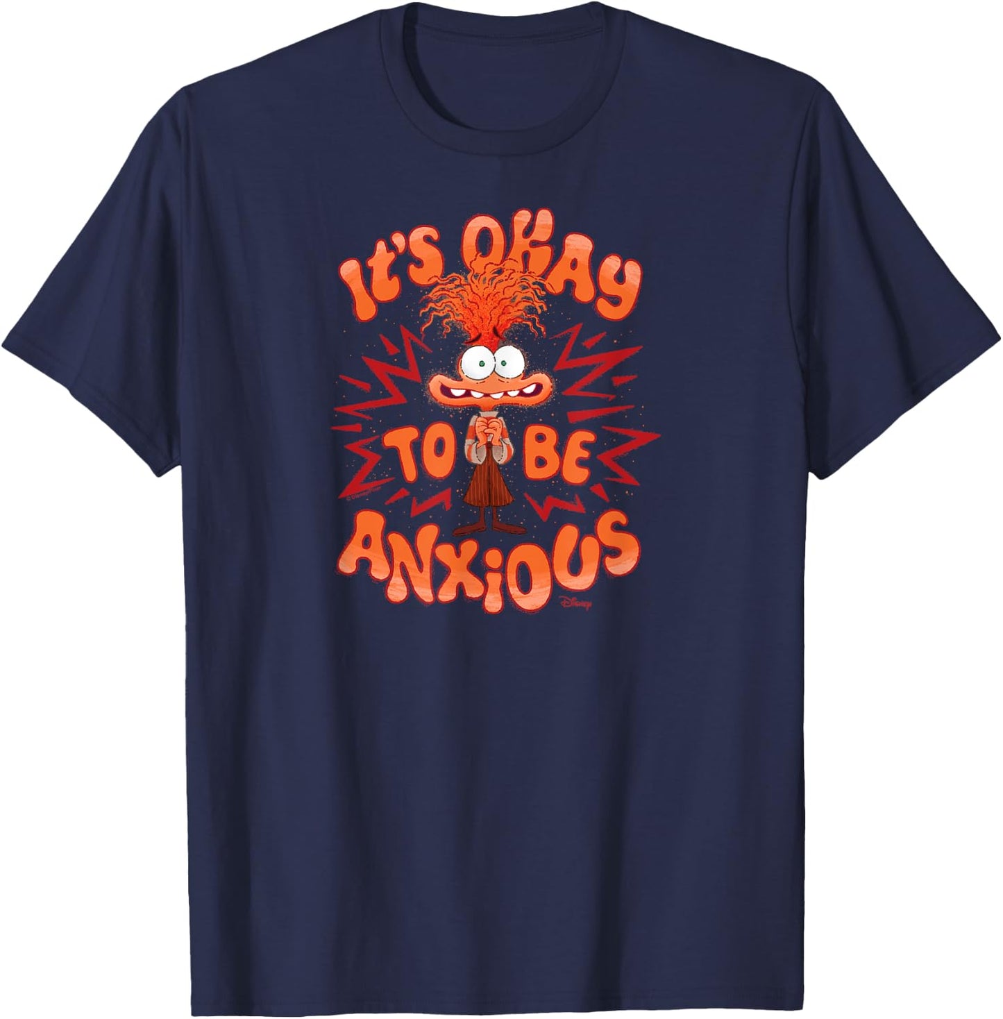 Inside Out 2 - Anxiety Character It's Okay To Be Anxious T-Shirt - T-Shirt | Navy