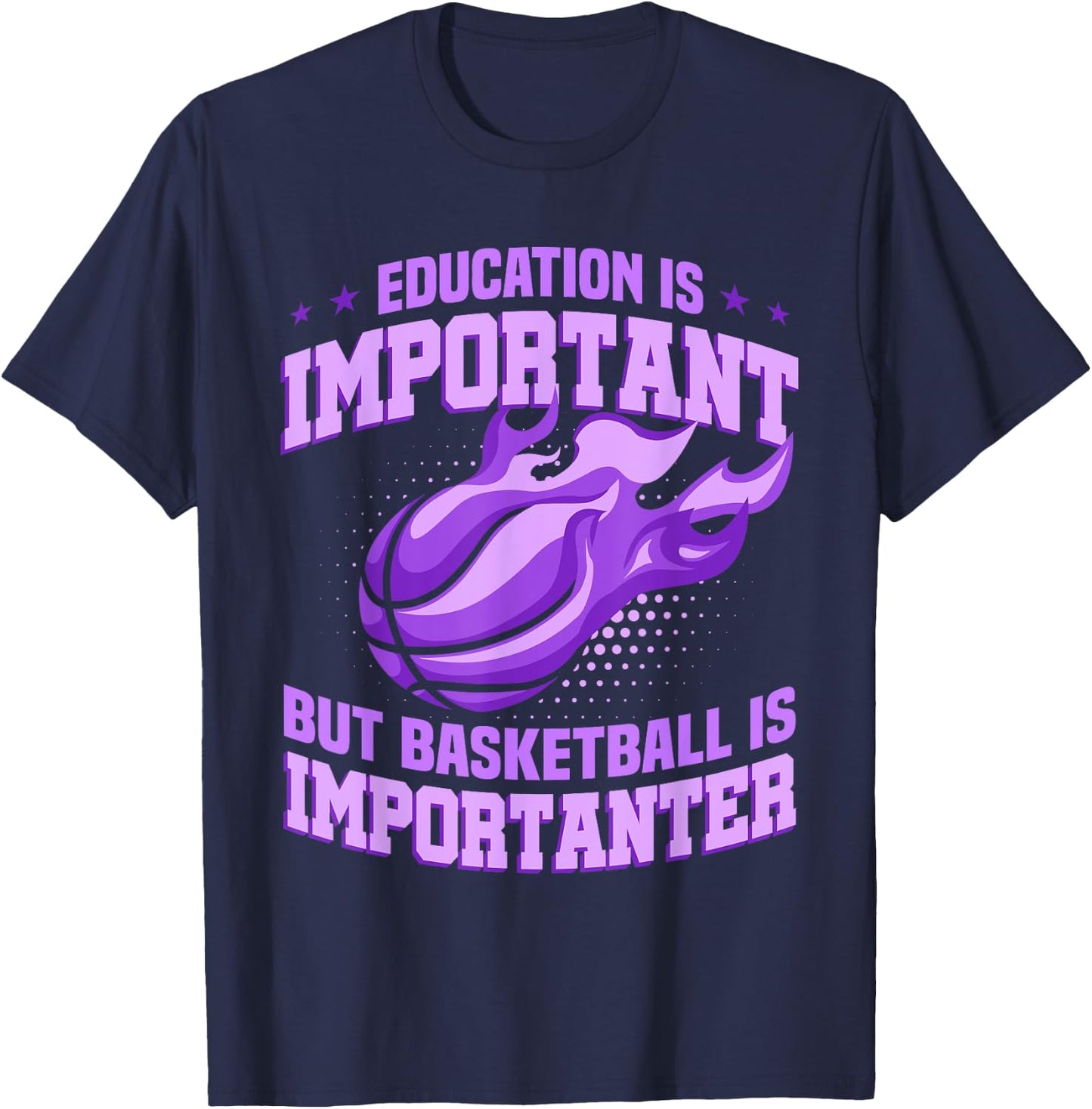 Basketball Girl Basketball Is Importanter T-Shirt - T-Shirt | Navy