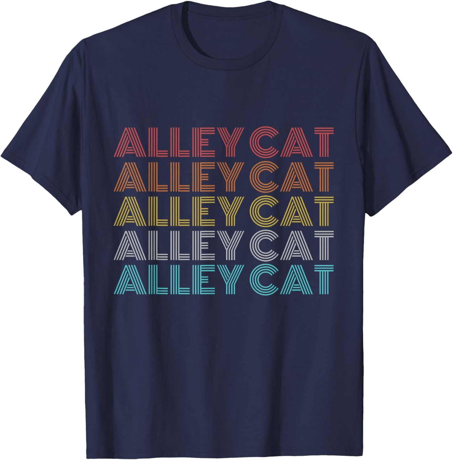 Retro Vintage Alley Cat Women Kids T-Shirt - T-Shirt | Navy
