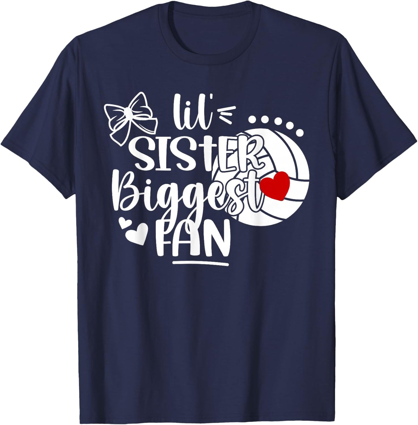 Lil' Sister Volleyball Sister Of A Volleyball Player T-Shirt - T-Shirt | Navy