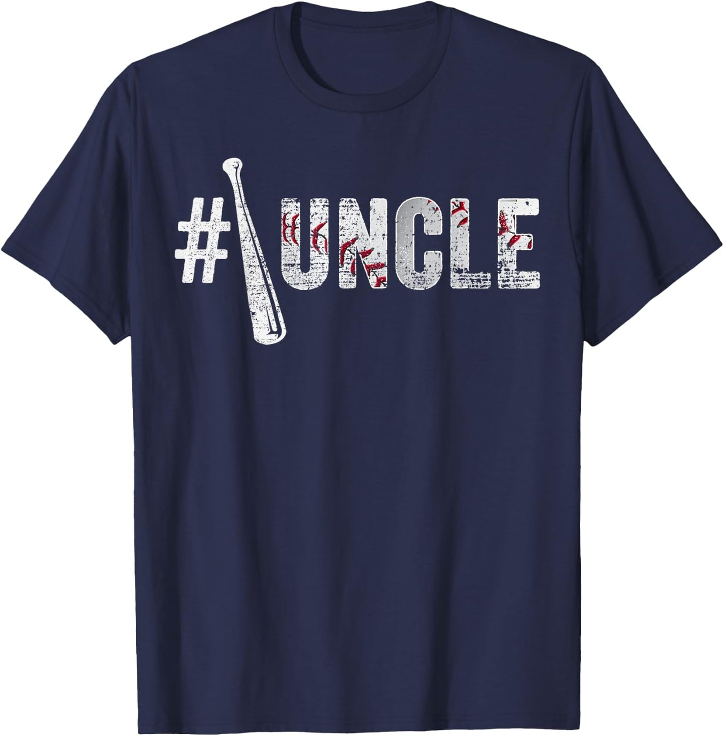 Number One Baseball Uncle Fathers Day Funny Baseball Uncle T-Shirt - T-Shirt | Navy