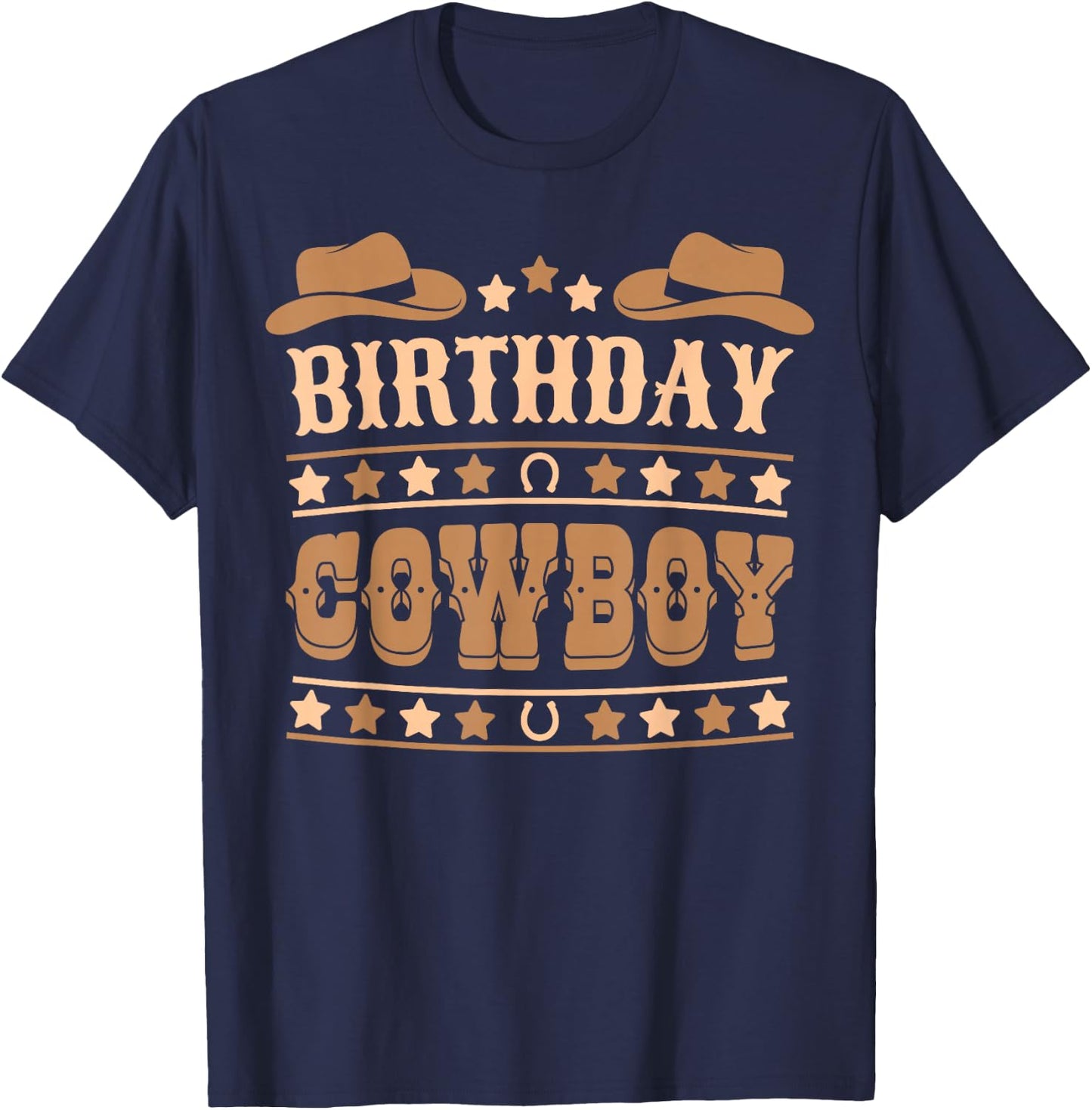Birthday Cowboy Outfit Cute Western Bday Boys Kids Birthday T-Shirt - T-Shirt | Navy