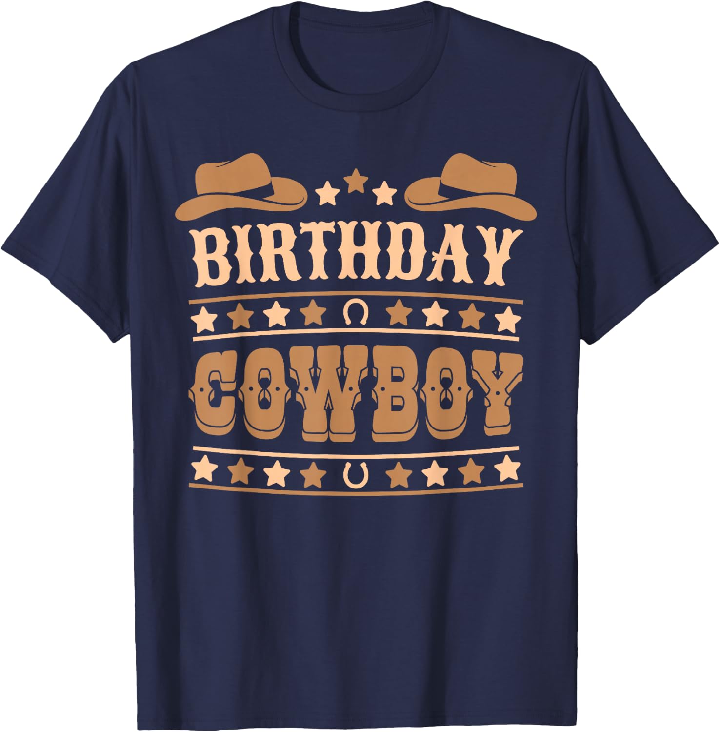 Birthday Cowboy Outfit Cute Western Bday Boys Kids Birthday T-Shirt - T-Shirt | Navy