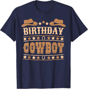 Birthday Cowboy Outfit Cute Western Bday Boys Kids Birthday T-Shirt - T-Shirt | Navy