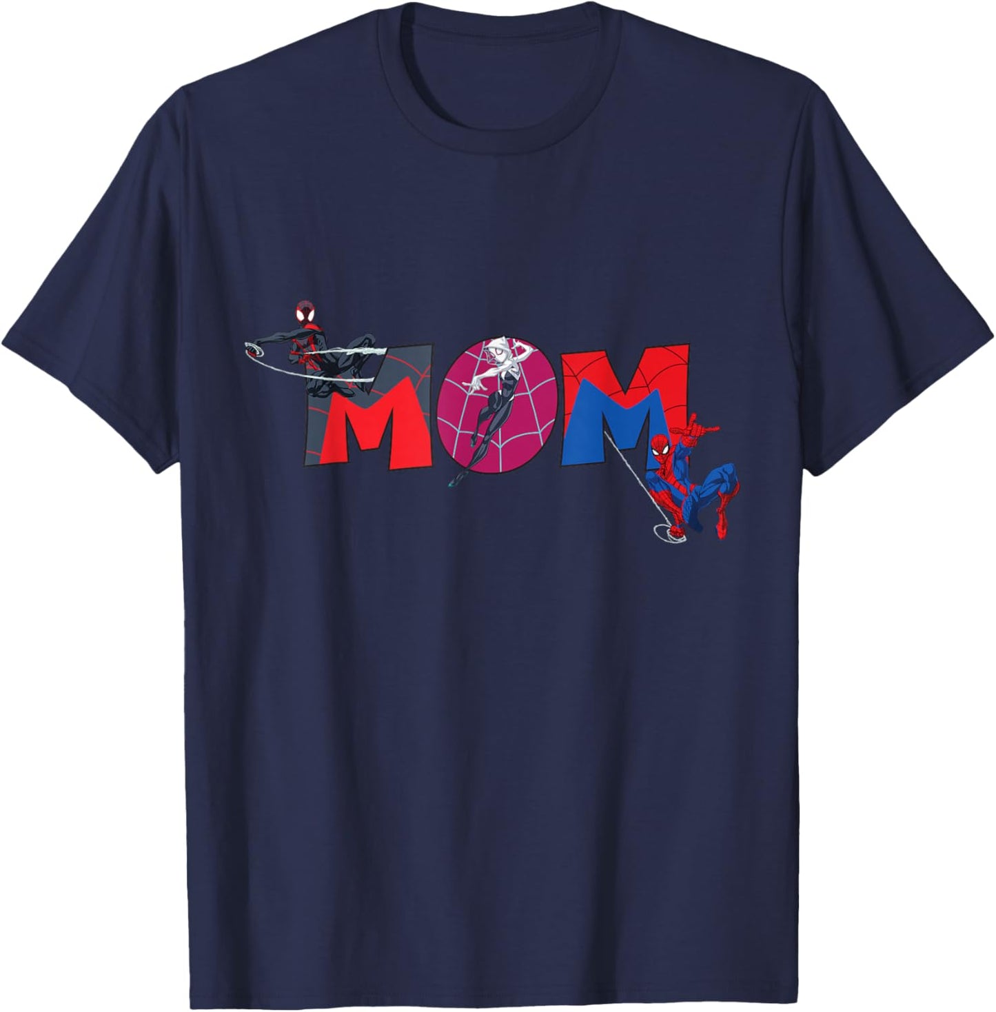 Marvel Spider-Man Trio Mom Mother's Day Family Trip Birthday T-Shirt - T-Shirt | Navy