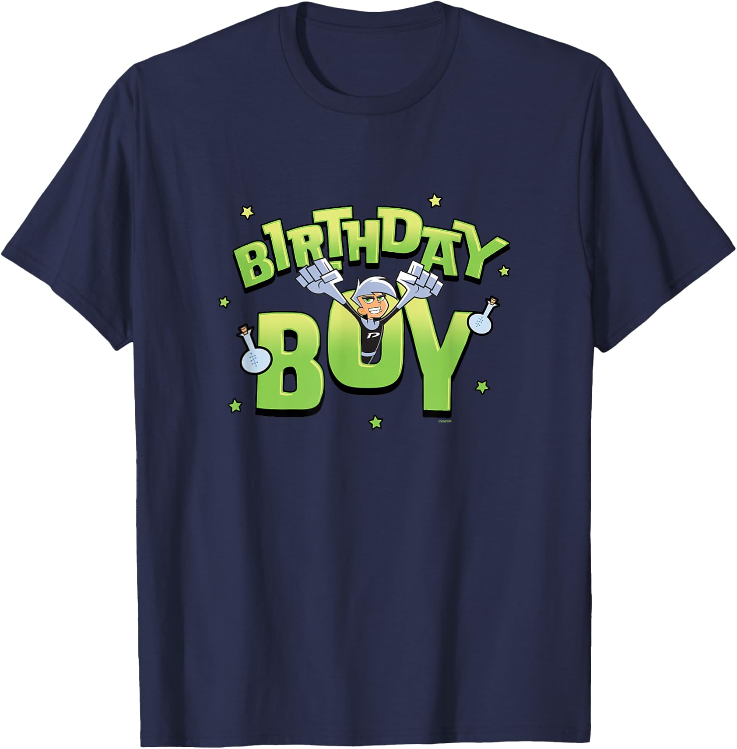 Danny Phantom Birthday Boy Ghostly Logo T-Shirt - T-Shirt | Navy