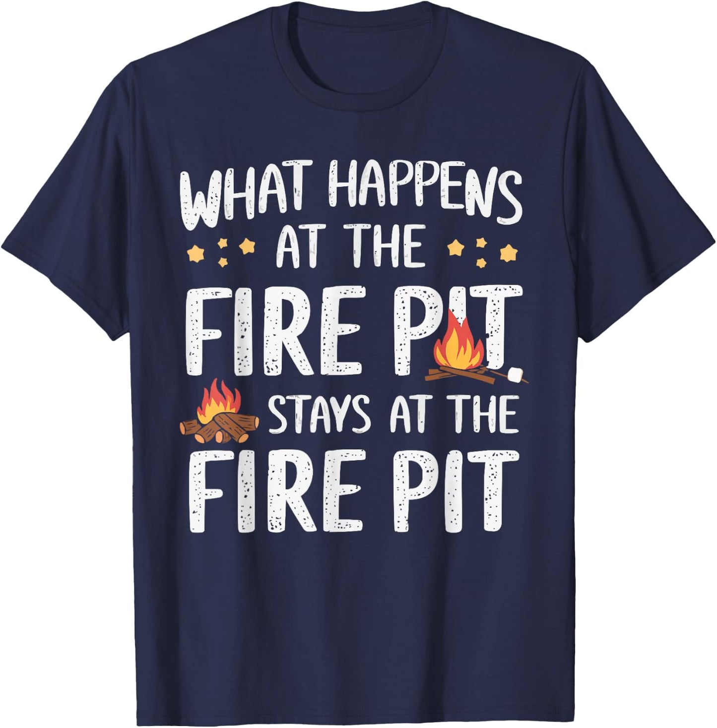 Firepit Outdoor Camp Fire Pit Camping Campfire T-Shirt - T-Shirt | Navy