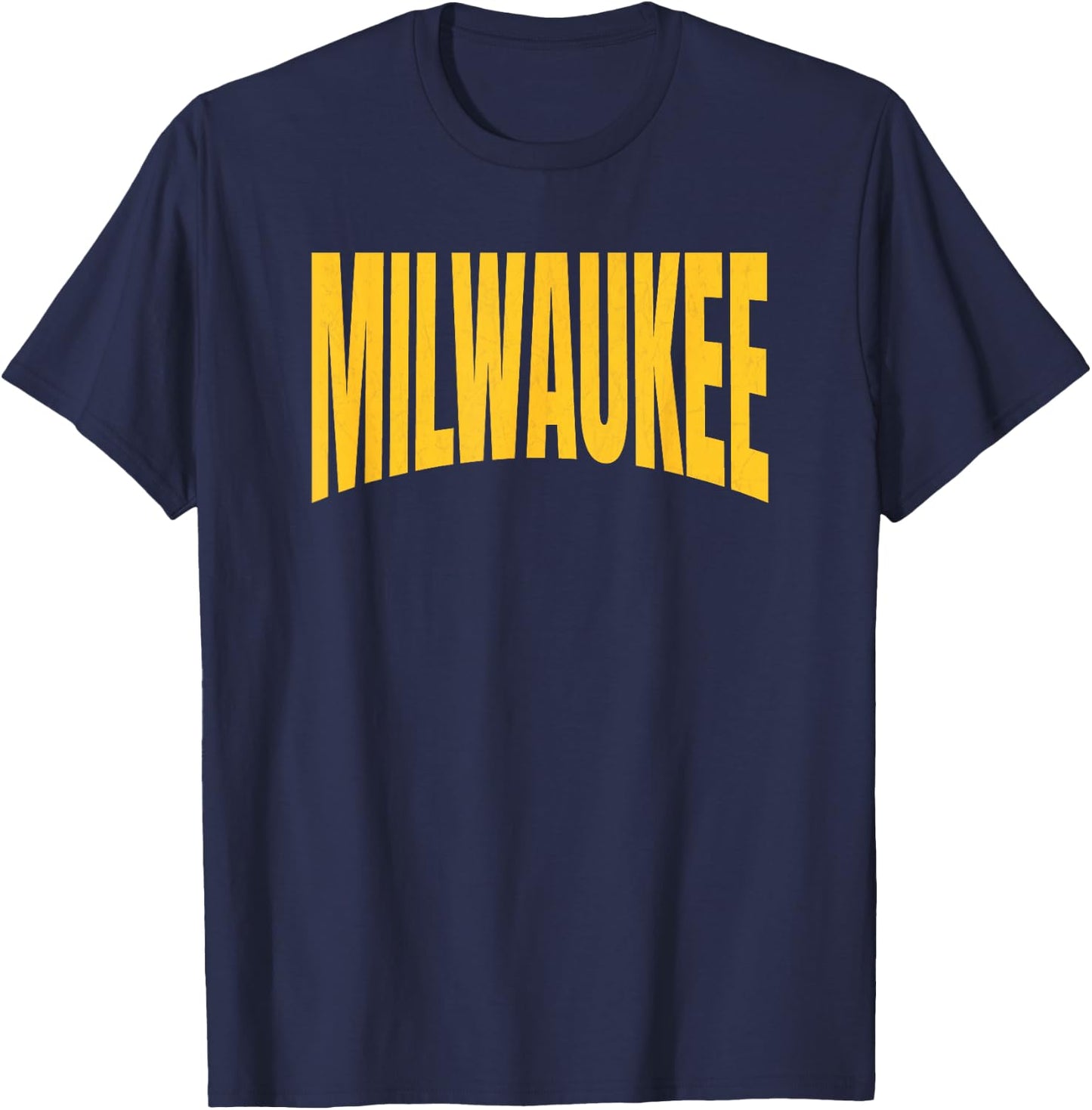 Basic Milwaukee Yellow Blue Traditional Milwaukee Classic T-Shirt - T-Shirt | Navy