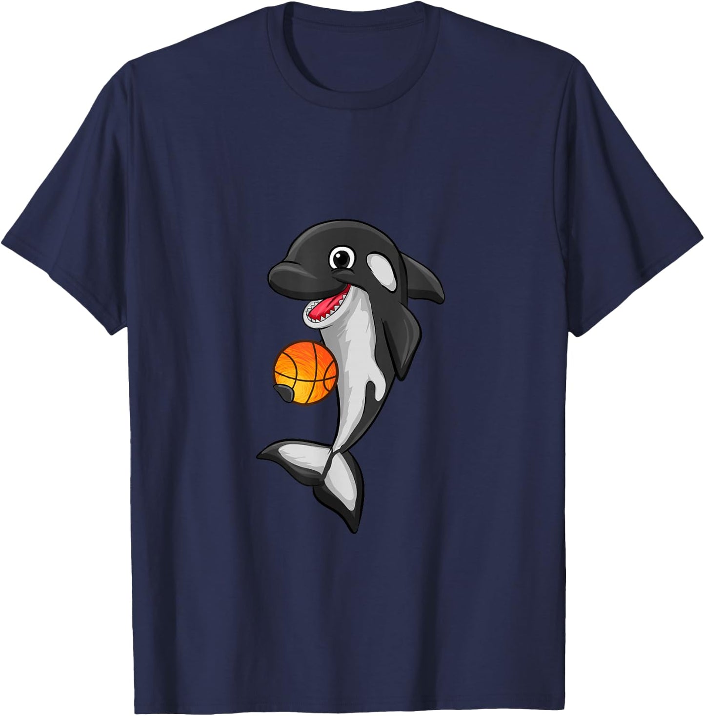 Basketball Love Killer Whale Orca Lover Animal Funny T-Shirt - T-Shirt | Navy