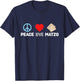 Peace Love Matzo Funny Passover Seder Jewish Food Cool Humor T-Shirt - T-Shirt | Navy