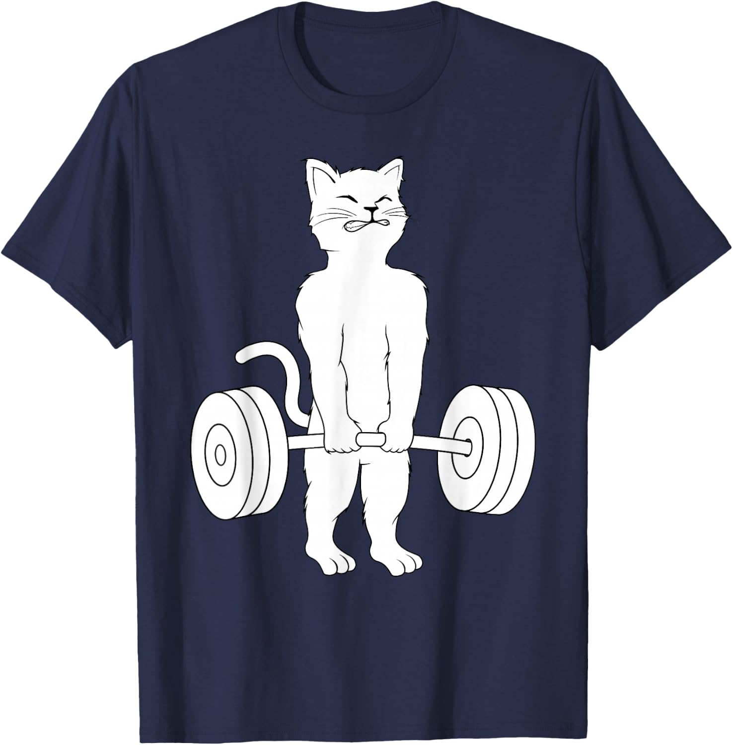 Cat Deadlift Shirt Powerlifting Kitty Weightlifting Cat T-Shirt - T-Shirt | Navy