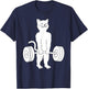 Cat Deadlift Shirt Powerlifting Kitty Weightlifting Cat T-Shirt - T-Shirt | Navy