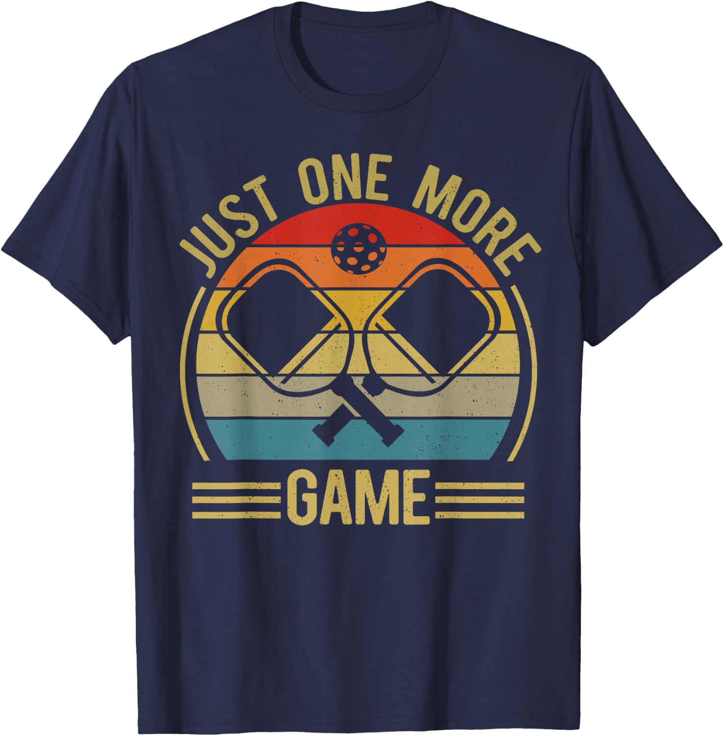 Pickleball-Shirt Just One More Game Funny Dad Mom Women Men T-Shirt - T-Shirt | Navy