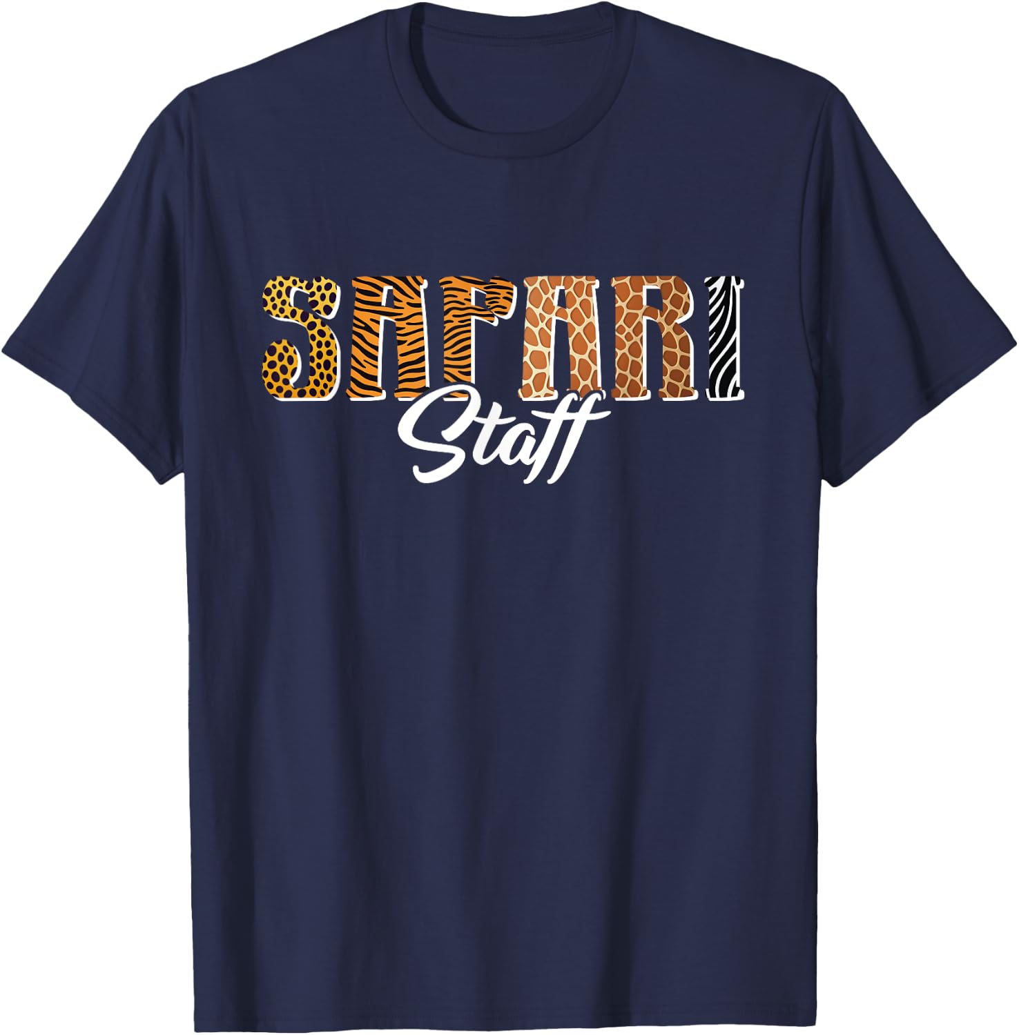 Safari Staff Wild Zoo Jungle Animal Birthday Matching Family T-Shirt - T-Shirt | Navy