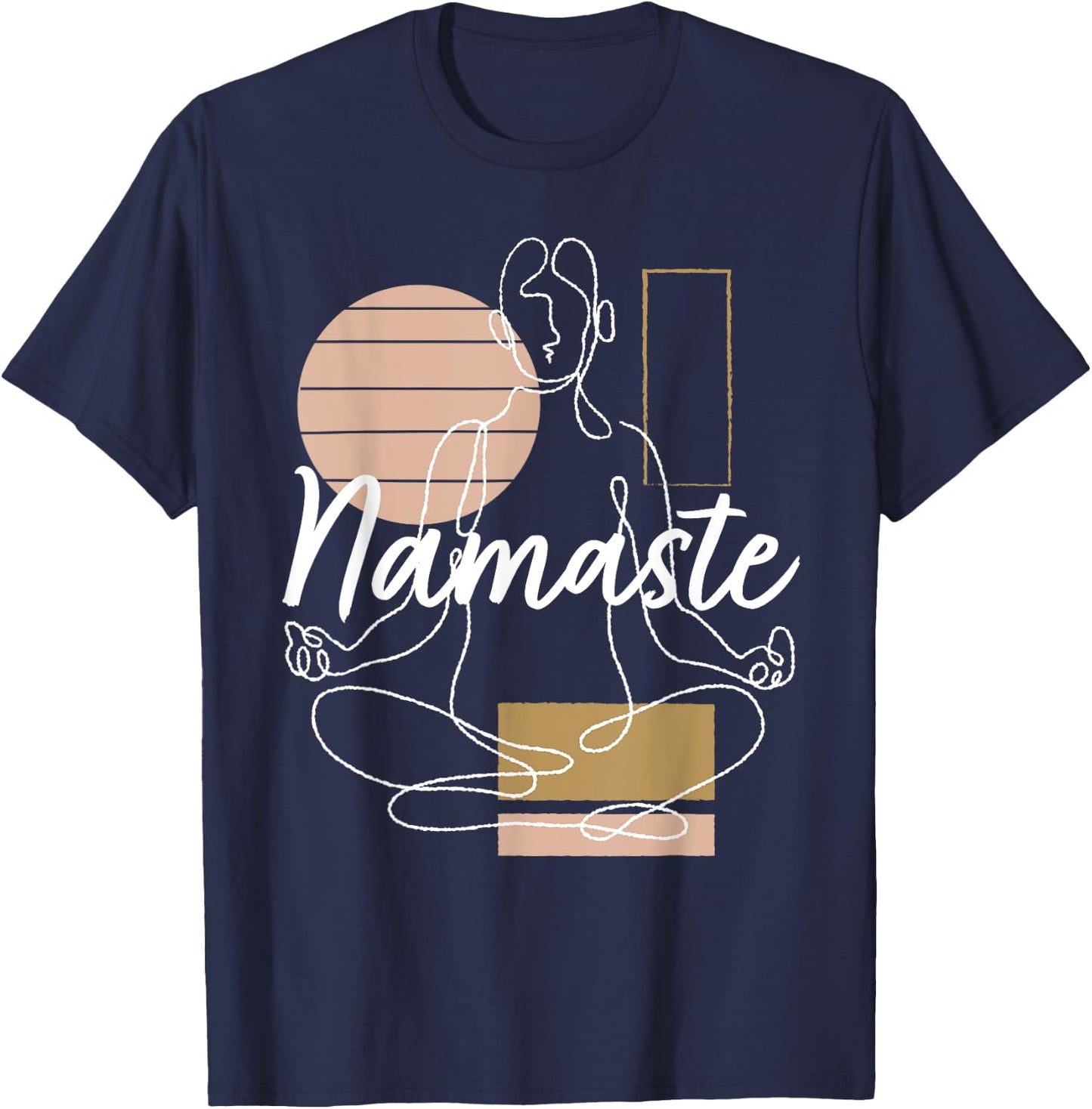 Namaste Girl Yoga Woman Yoga Meditation Yoga T-Shirt - T-Shirt | Navy