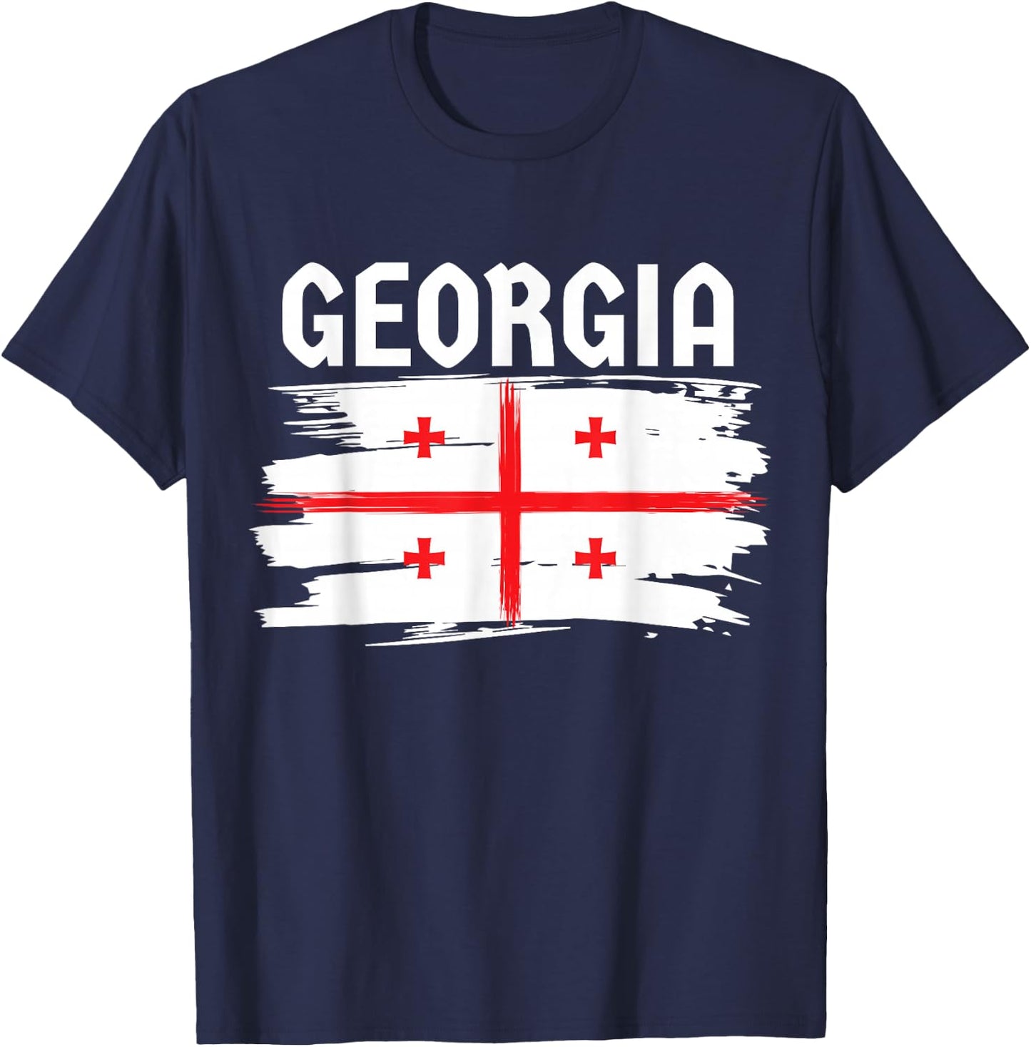 Georgia Country Flag, Georgian T-Shirt - T-Shirt | Navy
