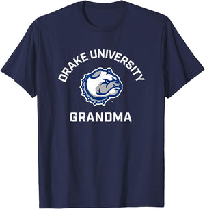 Drake University Bulldogs Arched Grandma T-Shirt - T-Shirt | Navy