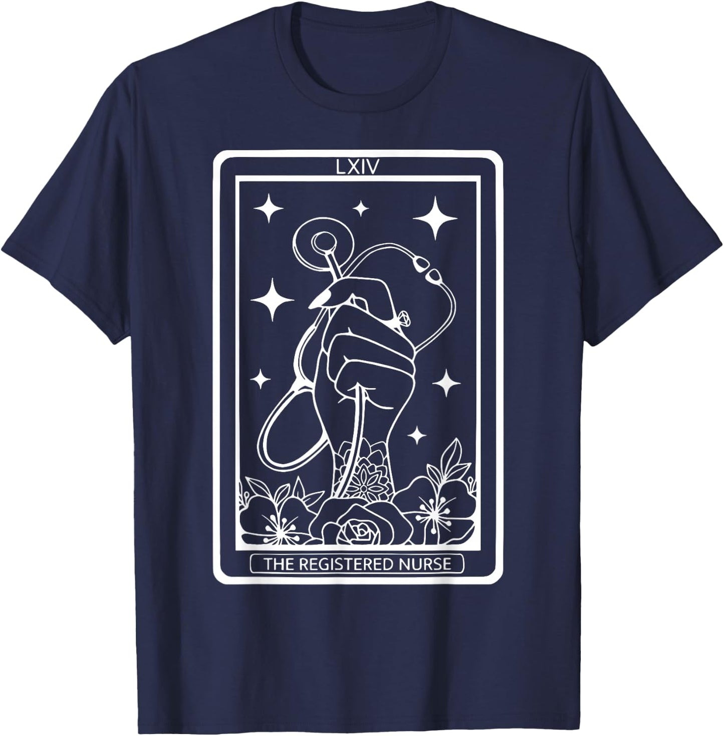 The Registered Nurse Tarot Card RN Stethoscope Witchy Nurse T-Shirt - T-Shirt | Navy