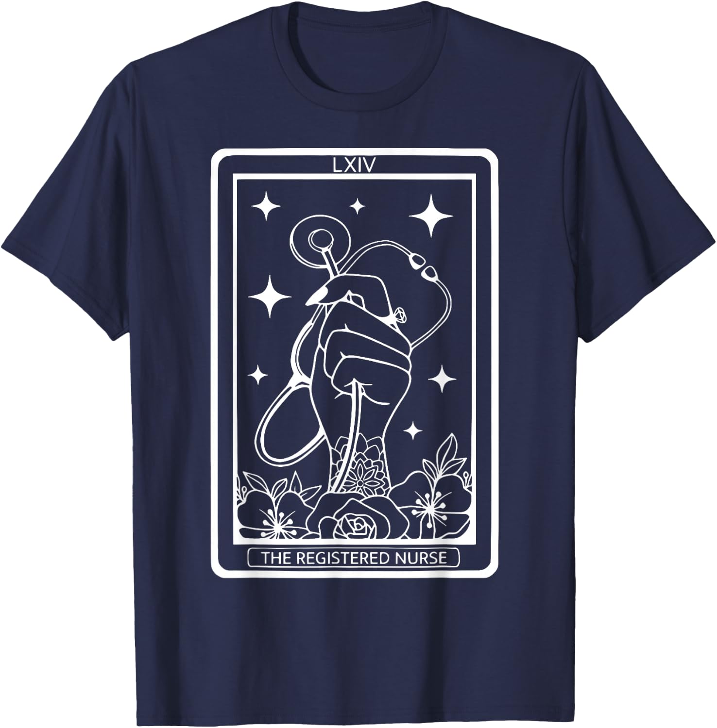 The Registered Nurse Tarot Card RN Stethoscope Witchy Nurse T-Shirt - T-Shirt | Navy