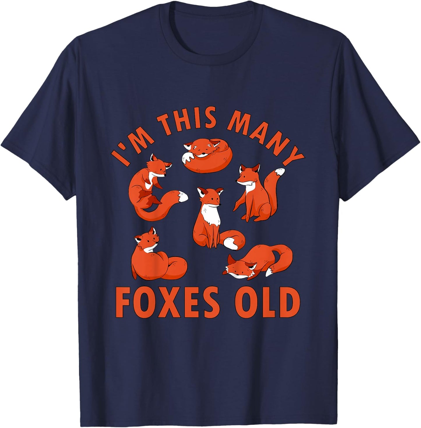 Kids 6 Year Old Foxes Old Animal Fox 6th Birthday Kids T-Shirt - T-Shirt | Navy