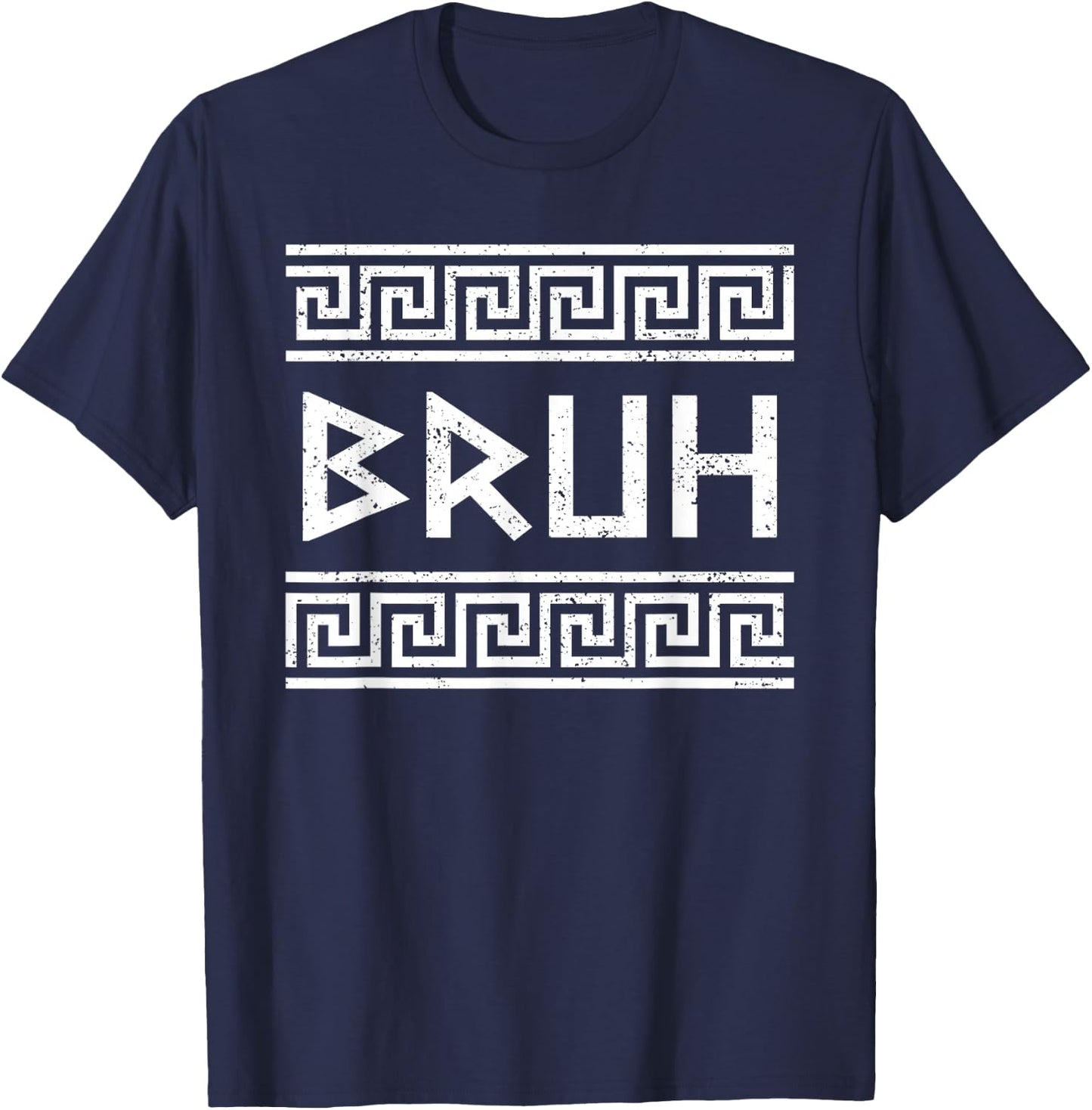 Bruh Greek Pride Greece Flag Greek Party Funny Greek Bruh T-Shirt - T-Shirt | Navy