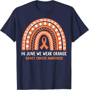 In June We Wear Orange Kidney Cancer Awareness T-Shirt - T-Shirt | Navy
