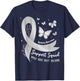 Support Squad Dyslexia Awareness Silver Ribbon Butterfly T-Shirt - T-Shirt | Navy