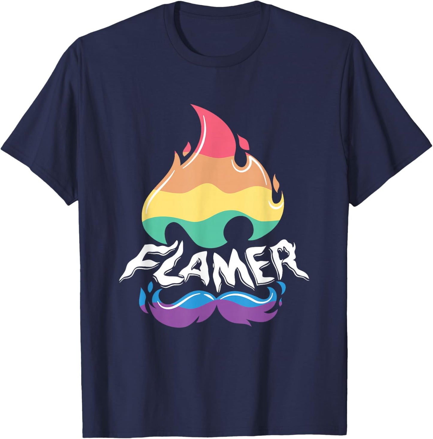 Flamer for Funny Gay T-Shirt - T-Shirt | Navy