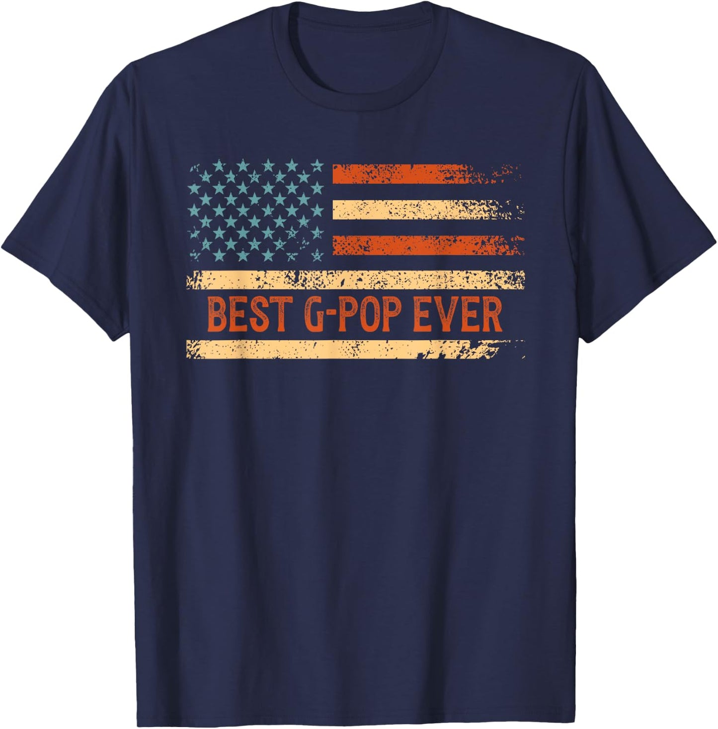 Best G-Pop Grandpa - Men's Black Flag Father's Day - Small - - Short Sleeve T-Shirt - T-Shirt | Navy