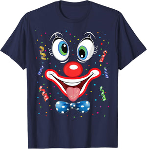 Carnival Clown Face Circus Costume Kids Men Women Carnivals T-Shirt - T-Shirt | Navy