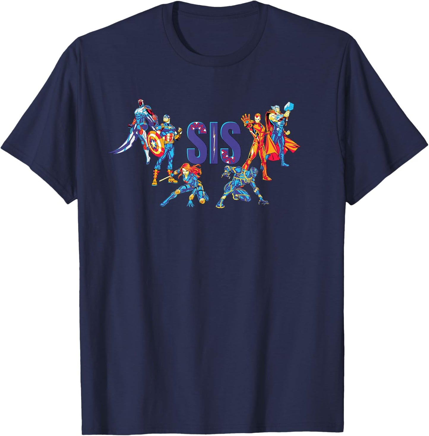 Marvel Super Heroes Avengers Family Vacation Trip Sis T-Shirt - T-Shirt | Navy