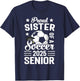 Proud sister of a Soccer senior class of 2025 graduation T-Shirt - T-Shirt | Navy