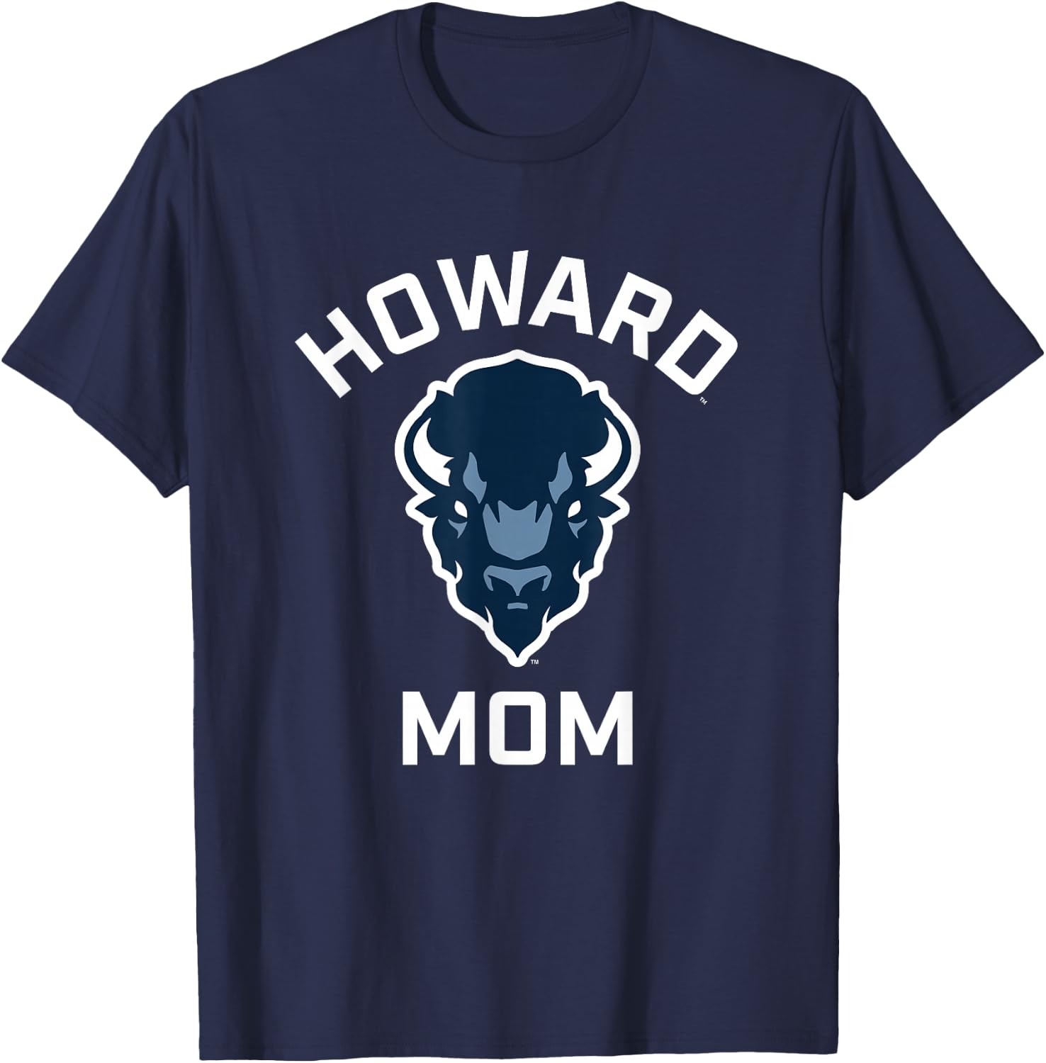 Howard University Bison Arched Mom T-Shirt - T-Shirt | Navy