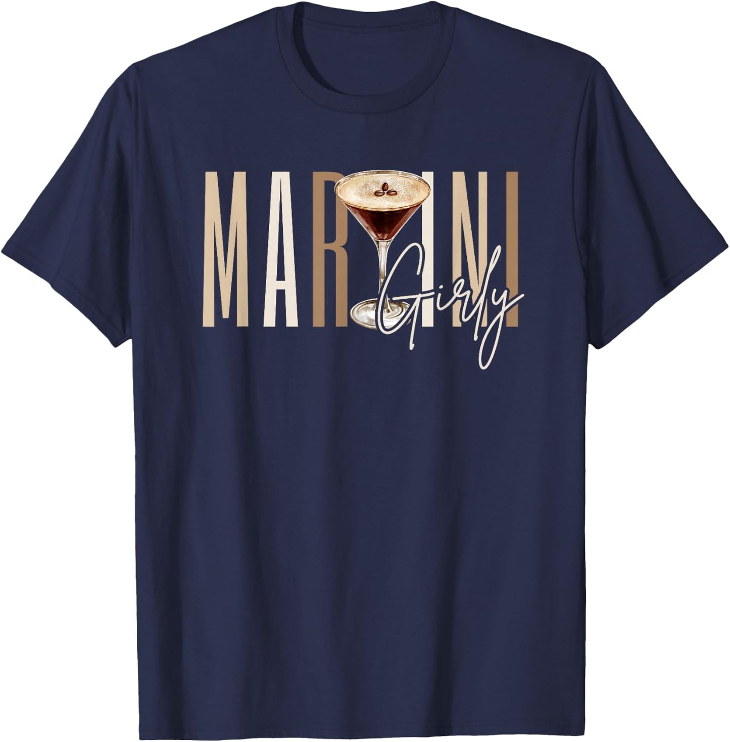 Martini Girly Espresso Martini Time Caffeine Vintage T-Shirt - T-Shirt | Navy