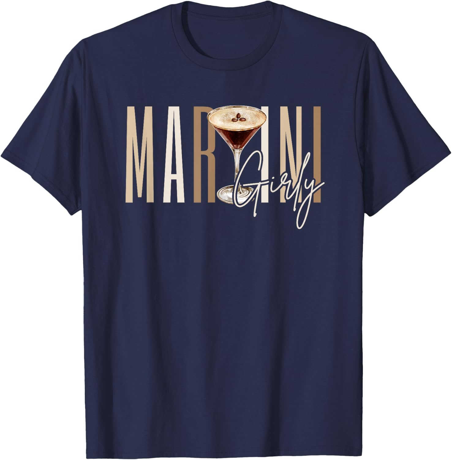 Martini Girly Espresso Martini Time Caffeine Vintage T-Shirt - T-Shirt | Navy