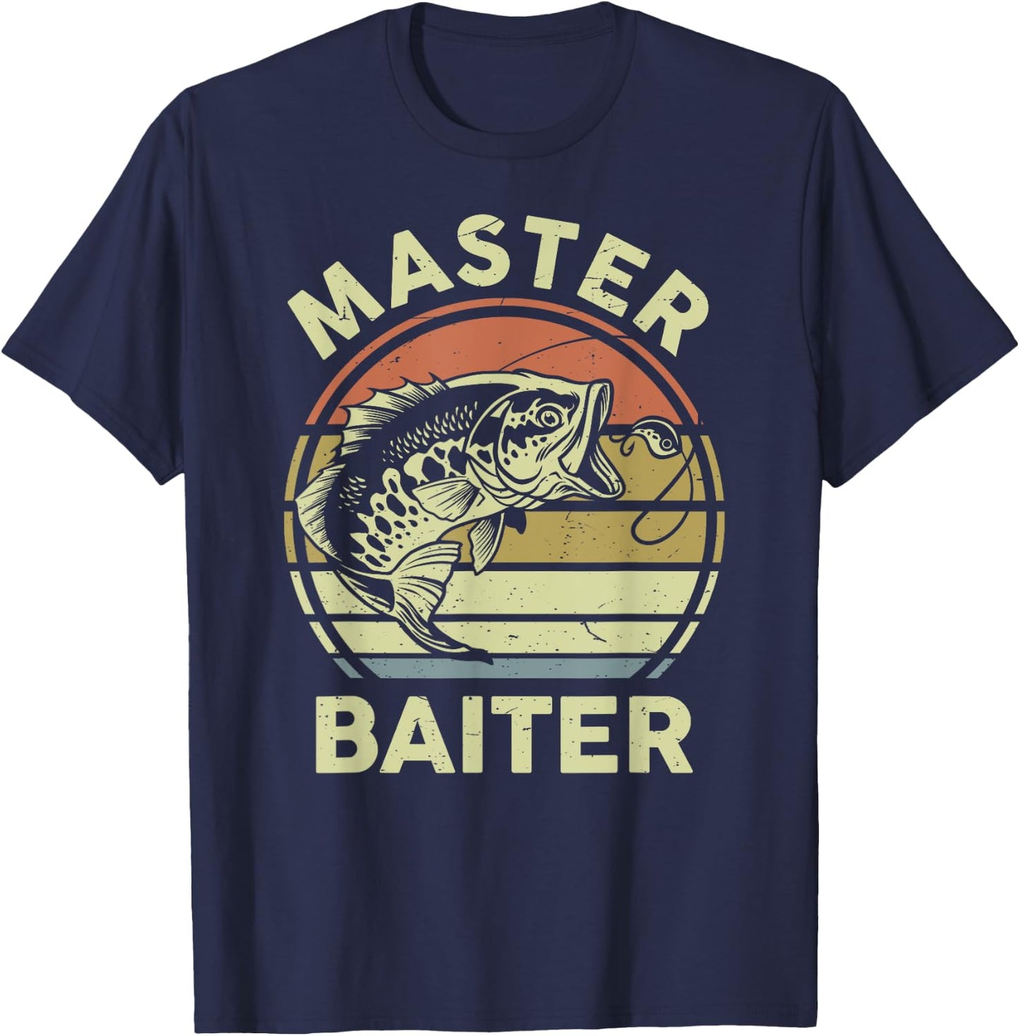 Fishing-Shirt Master-Baiter Funny Dad Grandpa T-Shirt - T-Shirt | Navy