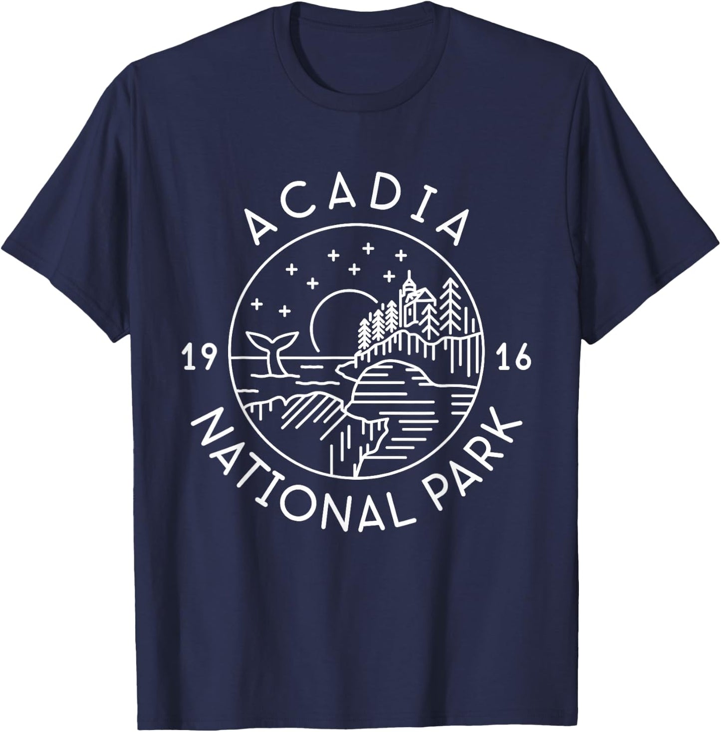 Acadia National Park 1916 Maine Bar Harbor T-Shirt - T-Shirt | Navy