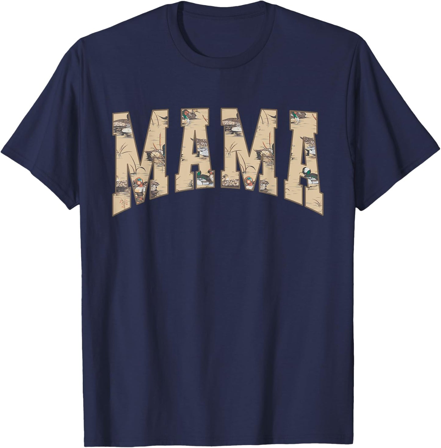 Hunting Mama Duck Camouflage Camo Waterfowl Duck Camo Women T-Shirt - T-Shirt | Navy