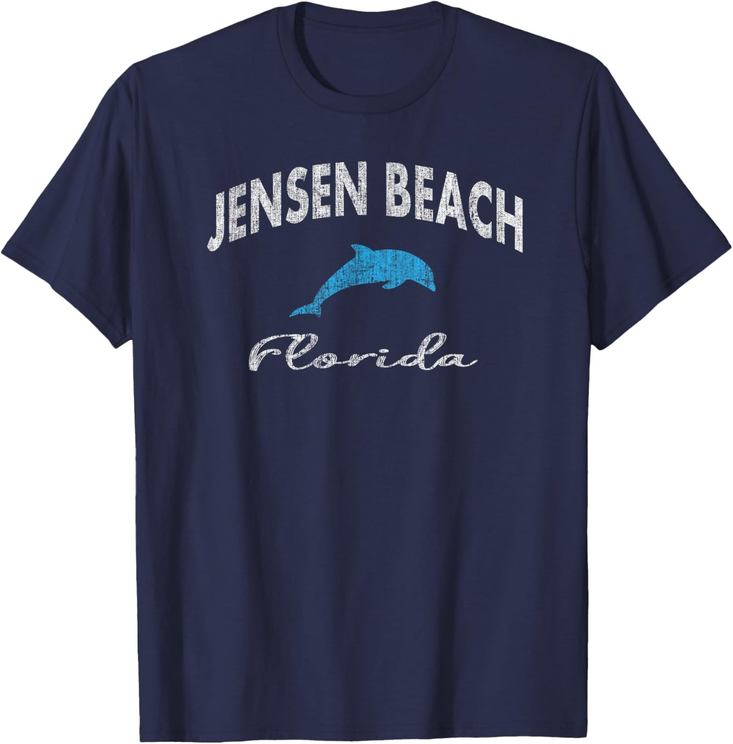 Vintage Jensen Beach FL Dolphin T Shirt T-Shirt - T-Shirt | Navy