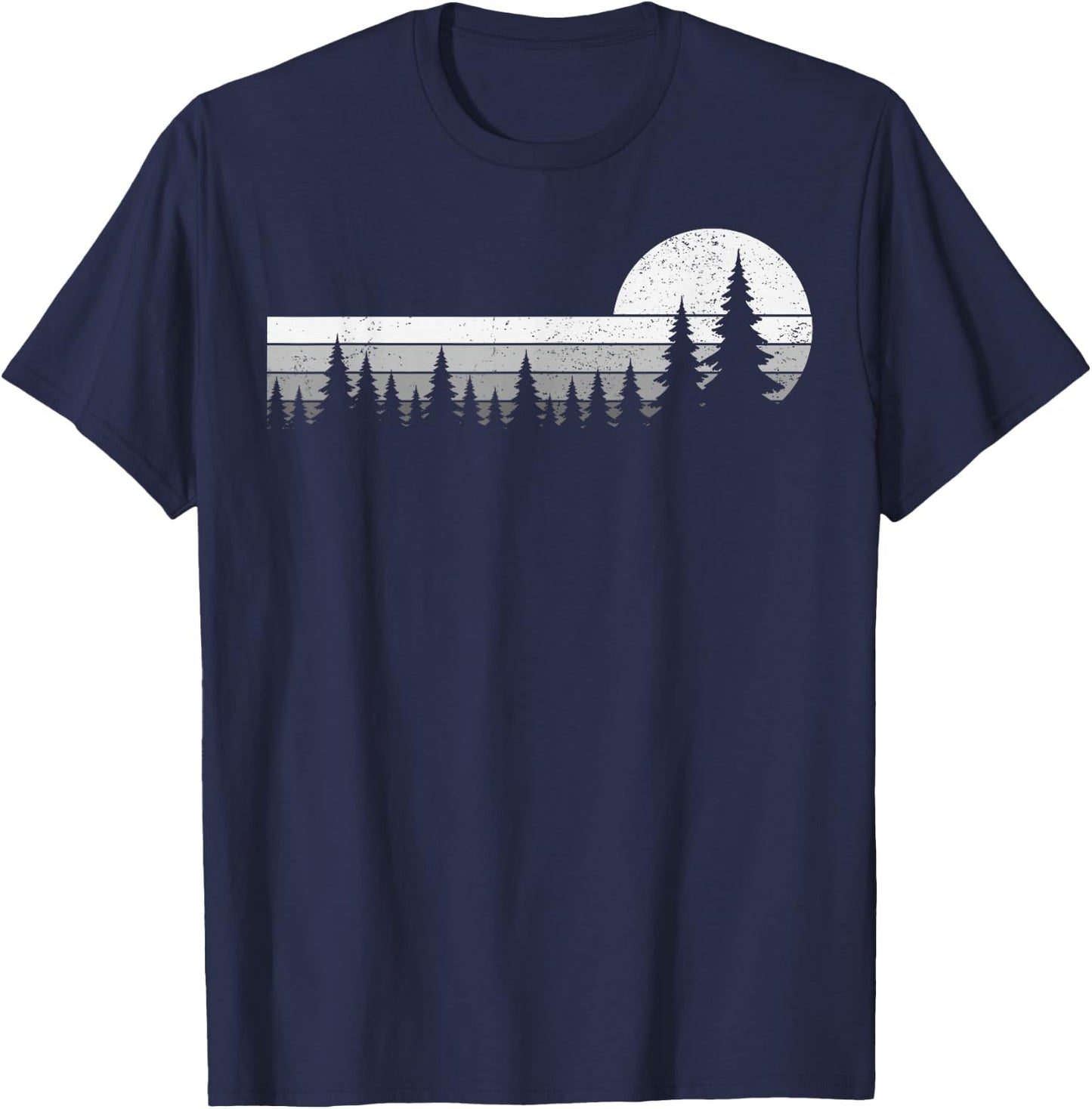 Trees Wildlife Nature Vintage Forest T-Shirt - T-Shirt | Navy