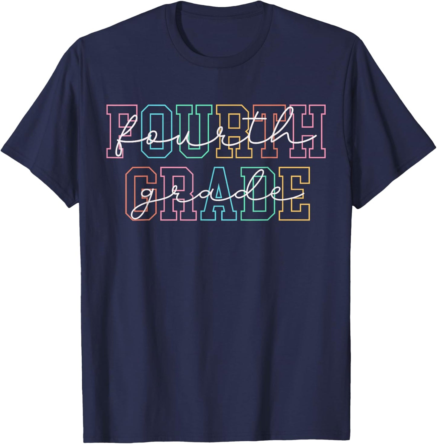 Fourth Grade Teacher Girls Boys Back To School 4th Grade T-Shirt - T-Shirt | Navy