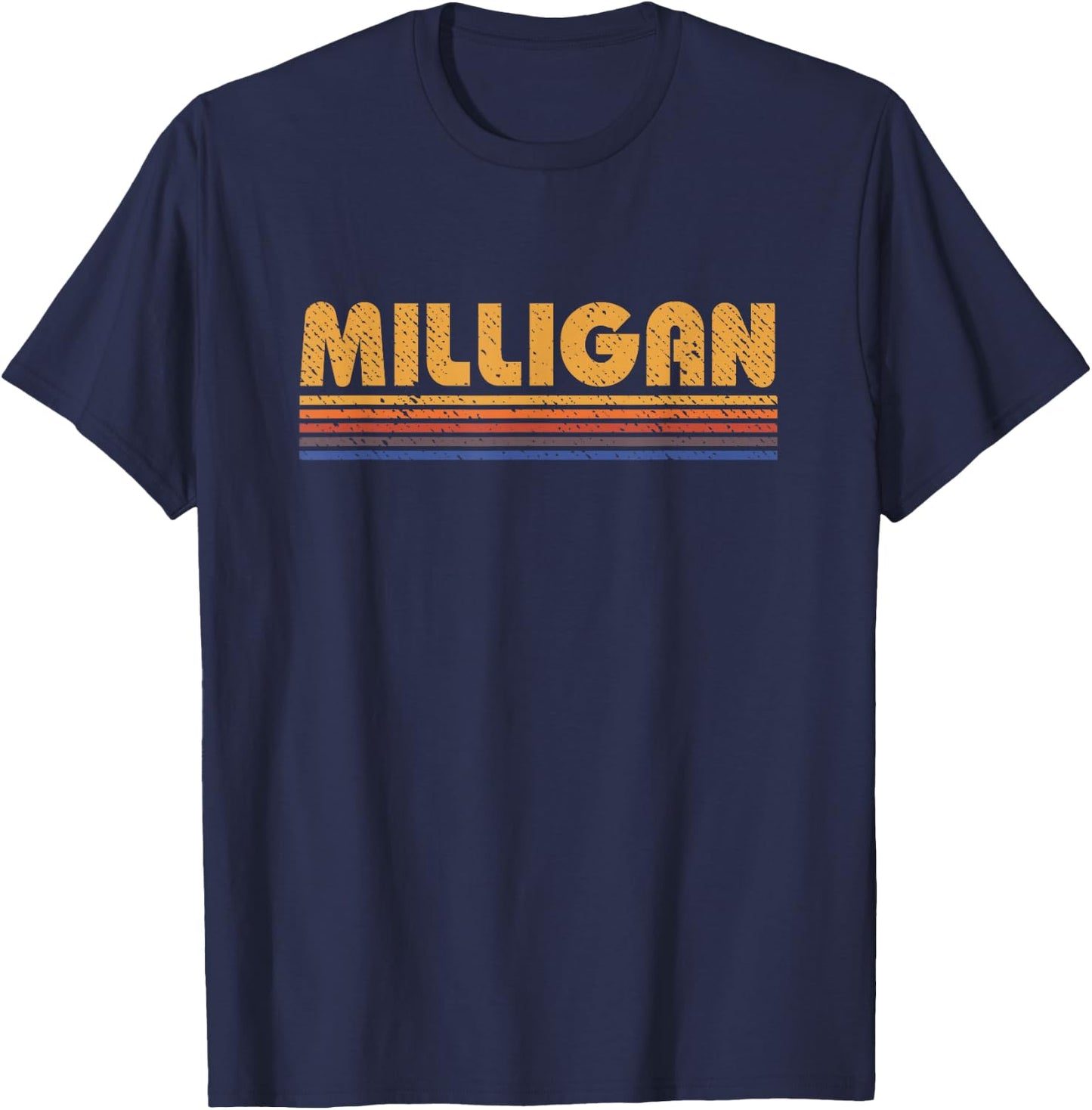 Milligan Vintage 80s Retro Style T-Shirt - T-Shirt | Navy