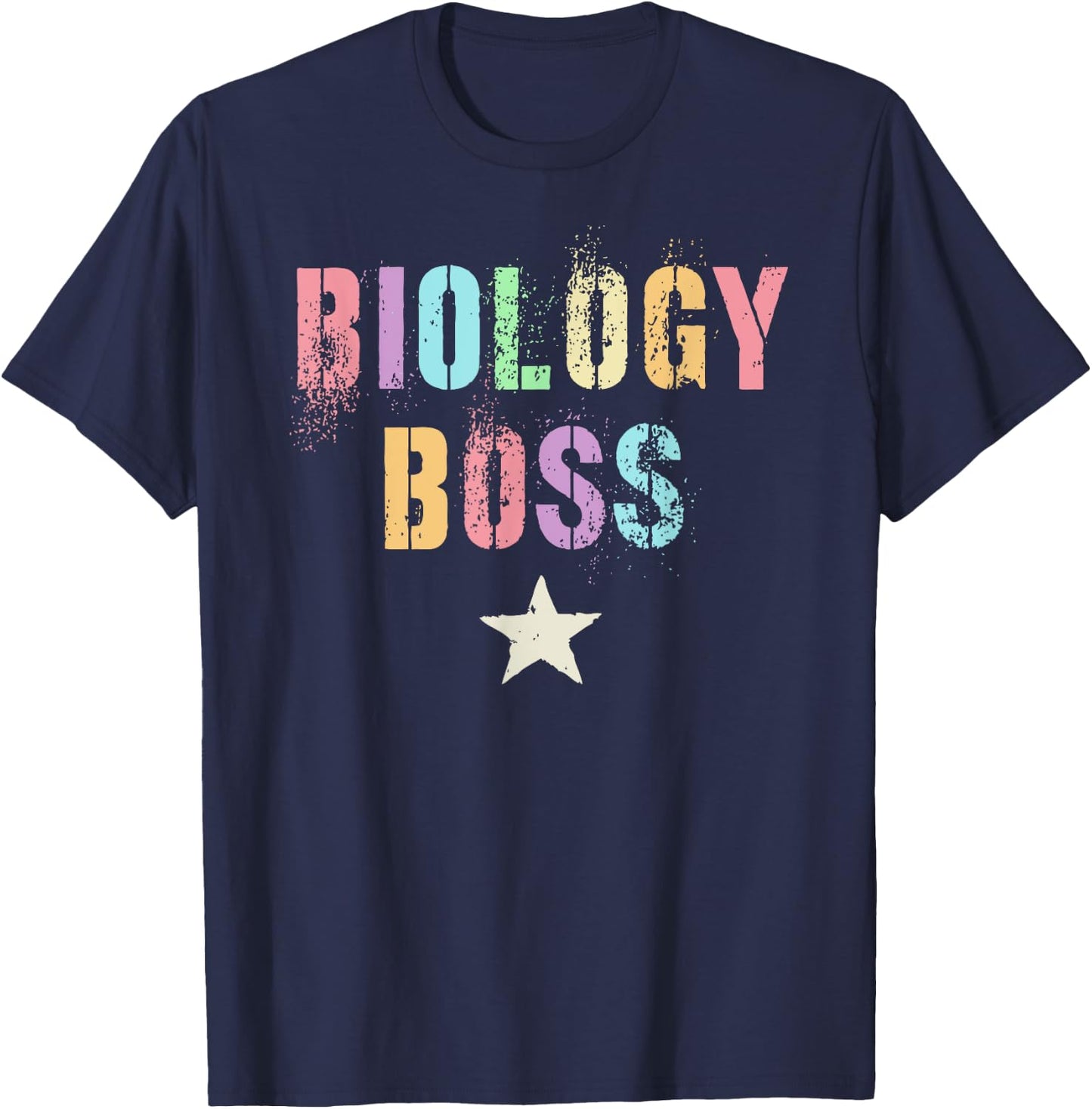 Cute BIOLOGY BOSS Life Science Teacher School Organism STEM Men Women T-Shirt - T-Shirt | Navy