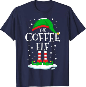 The Coffee Elf Christmas Family Matching Xmas Group Funny T-Shirt - T-Shirt | Navy