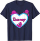 Barney - White and Blue Heart T-Shirt - T-Shirt | Navy